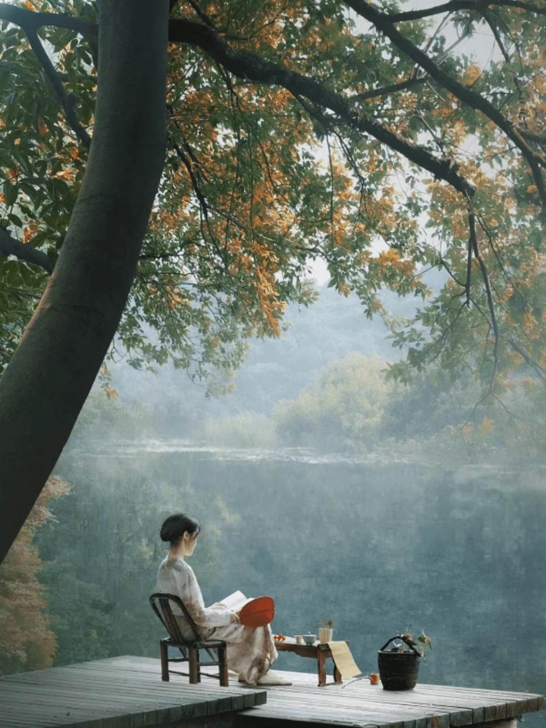 夕方の風がそよそよと吹いてくる